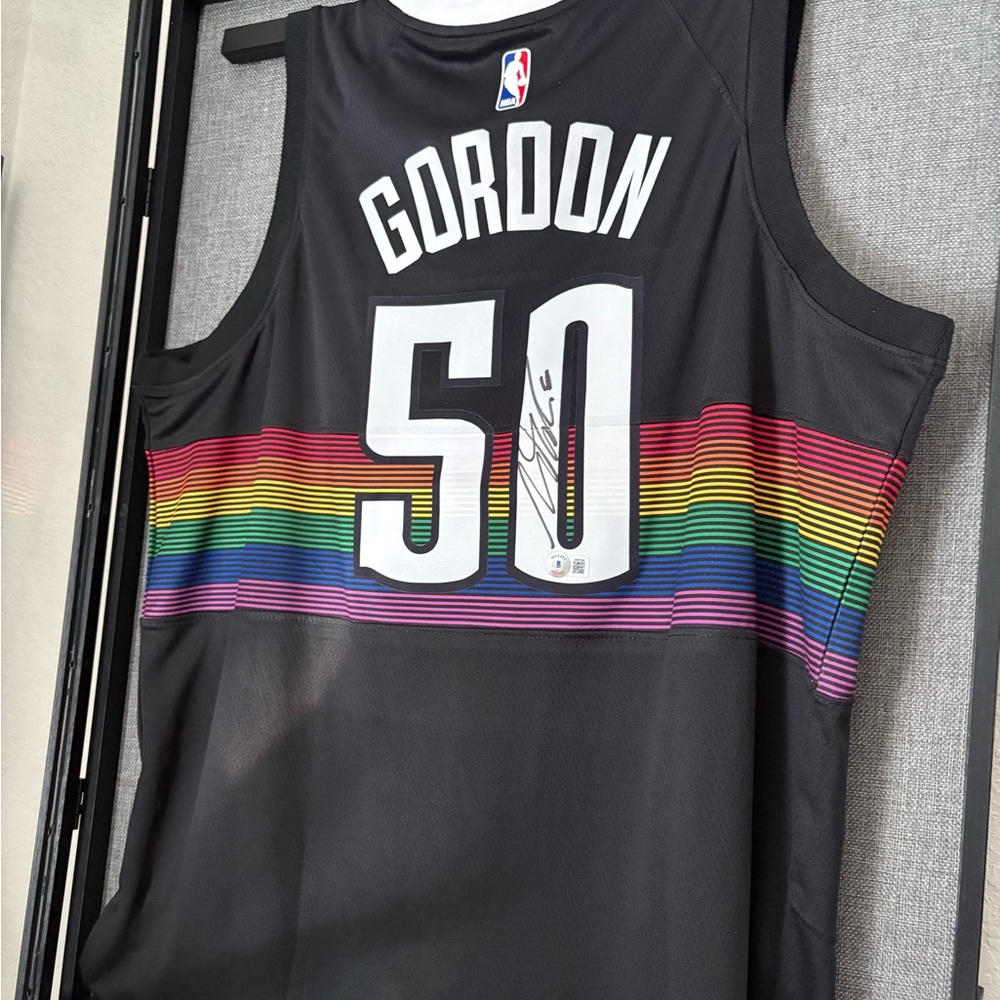 Black Basketball Jersey with Rainbow Stripes